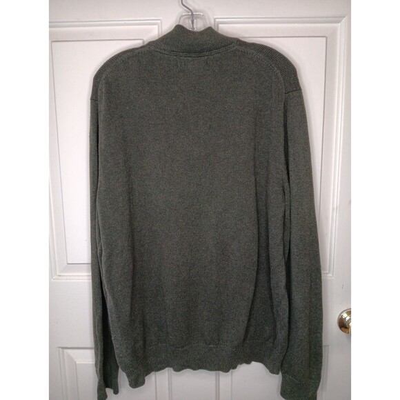 Frederick Anderson Copenhagen 1/4 Zip Sweater XL Olive Green Mock Neck Button - Picture 2 of 7